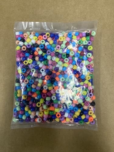 KERGAEN 1000 Stück Pony-Perlen aus Kunststoff für Armbandherstellung, Bastelarbeiten, Schlüsselanhänger und Ornamente, Dekorationen von KERGAEN