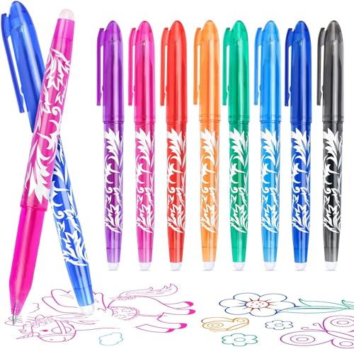 KERIFI Kugelschreiber, 8 Farben Radierbarer Tintenroller, 0.5 mm Tintenroller mit Radiergummi, Löschbarer Gelschreiber Radierstift für Schulsachen Bürobedarf Studenten Notizbuch Planer Bullet Journal KERIFI Kugelschreiber, 8 Farben Radierbarer Tintenroller, 0.5 mm Tintenroller mit Radiergummi, Löschbarer Gelschreiber Radierstift für Schulsachen Bürobedarf Studenten Notizbuch Planer Bullet Journal von KERIFI