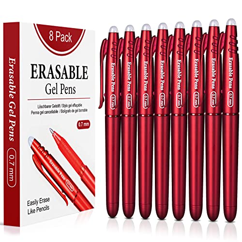 KERIFI Radierbarer Kugelschreiber Tintenroller Radierbar, 8 Rot Radierbarer Tintenroller, 0.7mm Kugelschreiber Radierbar, Radierbare Stifte, Radierstift, Gelschreiber Radierbar, Stift Radierbar KERIFI Radierbarer Kugelschreiber Tintenroller Radierbar, 8 Rot Radierbarer Tintenroller, 0.7mm Kugelschreiber Radierbar, Radierbare Stifte, Radierstift, Gelschreiber Radierbar, Stift Radierbar von KERIFI