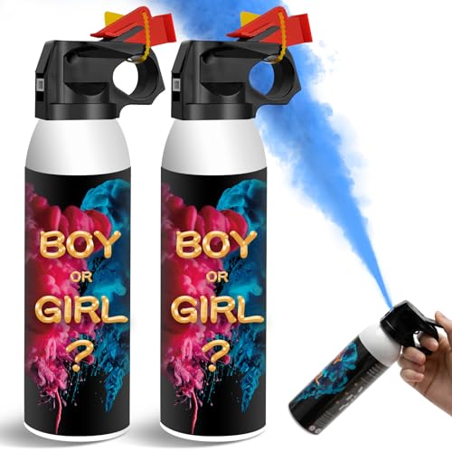 KERNOWO Konfettikanone Poppers für Gender Reveal 2 Stück | Blau Gender Reveal Rauchbombe 100% biologisch abbaubare Babyparty sicher Pulverrauch, Partyzubehör für Jungen und Mädchen von KERNOWO