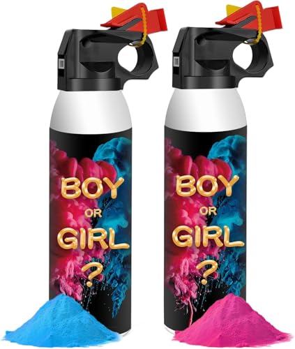 KERNOWO Konfettikanone für Gender Reveal 2 Stück | Rosa und Blau Gender Reveal Rauchbombe 100% biologisch abbaubare Babyparty sicher Pulverrauch, Partyzubehör für Jungen und Mädchen KERNOWO Konfettikanone für Gender Reveal 2 Stück | Rosa und Blau Gender Reveal Rauchbombe 100% biologisch abbaubare Babyparty sicher Pulverrauch, Partyzubehör für Jungen und Mädchen von KERNOWO
