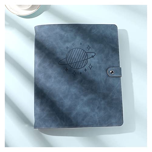 KESHUI A4 200 Seiten Spiralmetallbinder Notebook Journal Pu. Lose Blatt Tagebuch Notepad Daily Planer Büro Schreibwaren Schul Briefpapier (Color : Retro Blue, Size : A4) von KESHUI