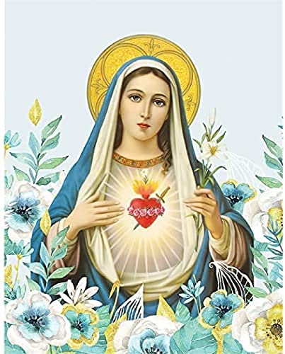 KESIMO DIY 5D Diamond Painting Kits für Erwachsene Jungfrau Maria Katholische Maria Mutter Gottes Heilige Mutter Christliche Geschenke Vollbohren nach Zahlen 30x40CM von KESIMO