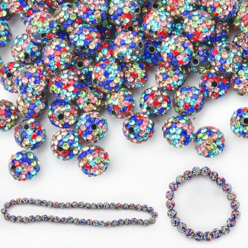 100 Stück 10 mm Strass-Ton-Perlen zum Basteln, Eis-Kollektion, Baseball-Bling-Stil, rundes Shamballa-Discokugel-Design, ausgefallenes Funkeln für DIY-Schmuckherstellung, Weihnachtsdekoration (schwarz 100 Stück 10 mm Strass-Ton-Perlen zum Basteln, Eis-Kollektion, Baseball-Bling-Stil, rundes Shamballa-Discokugel-Design, ausgefallenes Funkeln für DIY-Schmuckherstellung, Weihnachtsdekoration (schwarz von KESOCORAY