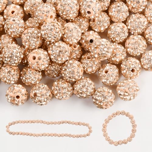 100 Stück 10 mm Strass-Ton-Perlen zum Basteln – Eis-Kollektion, Baseball-Bling-Stil, rundes Shamballa-Discokugel-Design, ausgefallenes Funkeln für selbstgemachte Halsketten, Schmuckherstellung, 100 Stück 10 mm Strass-Ton-Perlen zum Basteln – Eis-Kollektion, Baseball-Bling-Stil, rundes Shamballa-Discokugel-Design, ausgefallenes Funkeln für selbstgemachte Halsketten, Schmuckherstellung, von KESOCORAY