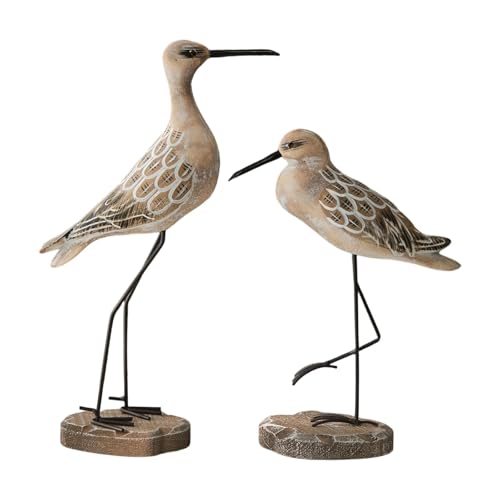KESOTO 2 Stück Möwenfiguren Dekofiguren für Die Küstendekoration Holzfiguren Und Tischornamente Handgefertigtes Vogelhandwerk für Wohnzimmer Esszimmer Und B, Braun von KESOTO