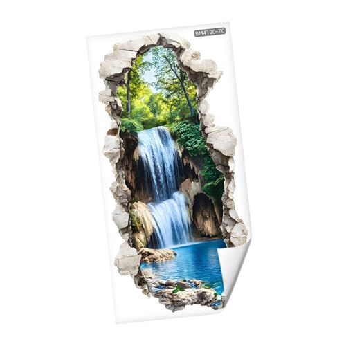 KESOTO 3D Herbst Landschaft Wandkleber Hintergrunddekoration für Tür Schlafzimmer von KESOTO