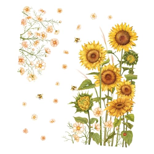 KESOTO Sonnenblumen Wandaufkleber Set Dekorative Tapete für Büroküchen von KESOTO