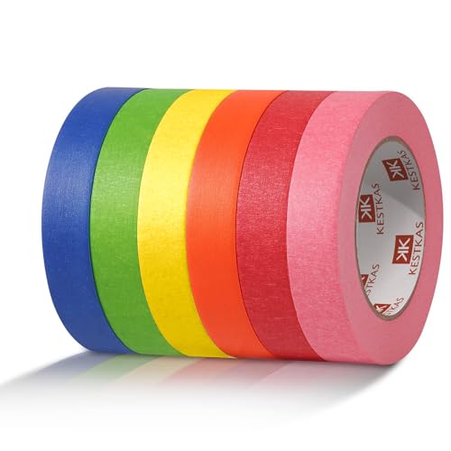 KESTKAS Malerband hohe Leistung 6 Rollen 25m x 25mm - Abklebeband maler - Malerkrepp - maler klebeband rückstandslos Wieder ablösbares Kreppband - Painters Tape - Masking tape KESTKAS Malerband hohe Leistung 6 Rollen 25m x 25mm - Abklebeband maler - Malerkrepp - maler klebeband rückstandslos Wieder ablösbares Kreppband - Painters Tape - Masking tape von KESTKAS