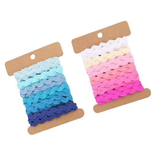 KESYOO 8mm RIC Rac Trim Band Regenbogen Band Zackenlitze Band zum Basteln Elastisches Band Gummiband Nähband Kordelspule für DIY Handwerk Geschenke Verpackung 2 Stück von KESYOO