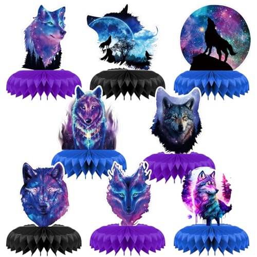 8 Stück Galaxie-Wolf-Geburtstagsparty-Dekoration, Sternenhimmel-Wolf-Thema, Wabenaufsätze, 3D-doppelseitige Tischdekoration, Tierwolf-Fotoautomaten-Requisiten für Kinder, Jungen, Mädchen, Partyzubehör 8 Stück Galaxie-Wolf-Geburtstagsparty-Dekoration, Sternenhimmel-Wolf-Thema, Wabenaufsätze, 3D-doppelseitige Tischdekoration, Tierwolf-Fotoautomaten-Requisiten für Kinder, Jungen, Mädchen, Partyzubehör von KETECI