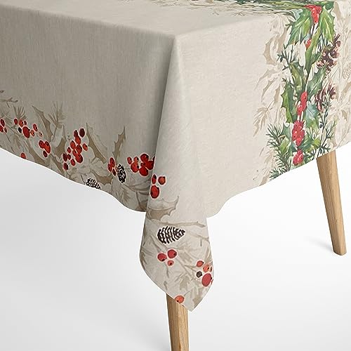 Jacquard Tischdecke aus beschichteter Baumwolle Gloria Bordürenmuster Advent Weihnachten Tannenzapfen Rand: Baumwollpaspel, Größe 140 x 300 cm eckig Jacquard Tischdecke aus beschichteter Baumwolle Gloria Bordürenmuster Advent Weihnachten Tannenzapfen Rand: Baumwollpaspel, Größe 140 x 300 cm eckig von KEVKUS