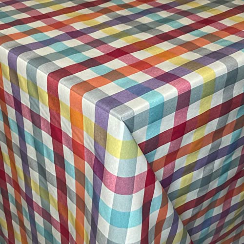 KEVKUS Tischdecke Jacquard beschichtete Baumwolle Piero bunt kariert eckig rund oval (50 x 140 cm eckig) von KEVKUS
