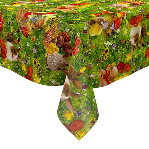 KEVKUS Wachstuch Tischdecke 01002-00 Ostern Osterei Osterhase wählbar in eckig, rund und oval - Größe rund 140cm Schnittkante von KEVKUS
