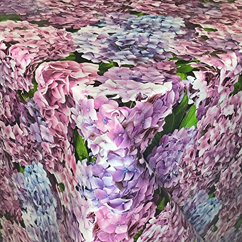KEVKUS Wachstuch Tischdecke B4049-01 Hortensien Blüten in eckig rund oval (Rand: Paspel (Kunststoffband), 140 x 220 cm eckig) von KEVKUS