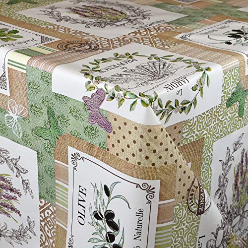 KEVKUS Wachstuch Tischdecke C141261 Oliven Provence mediterran Küche Garten wählbar in eckig rund oval (Rand: Paspel (mit Kunststoffband), 110 cm rund) von KEVKUS