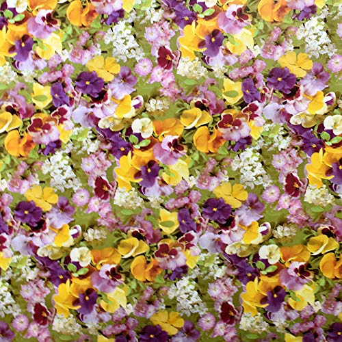 KEVKUS Wachstuch Tischdecke C970 Stiefmütterchen Veilchen Blütenwiese Blumen Frühjahr eckig rund oval (Rand: Schnittkante (ohne Einfassung), 120 x 160 cm oval) von KEVKUS