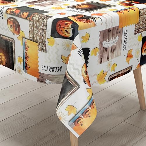 KEVKUS Wachstuch Tischdecke H3110 Halloween Kürbis Herbst Laub wählbar in eckig, rund und oval - Größe oval 140x280cm mit Paspelband KEVKUS Wachstuch Tischdecke H3110 Halloween Kürbis Herbst Laub wählbar in eckig, rund und oval - Größe oval 140x280cm mit Paspelband von KEVKUS