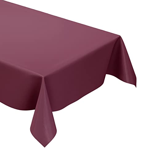 KEVKUS Wachstuch Tischdecke Meterware unifarben weinrot Bordeaux rot Uni 209 Größe wählbar in eckig rund oval (Rand: Schnittkante (ohne Einfassung), 100 x 140 cm eckig) von KEVKUS