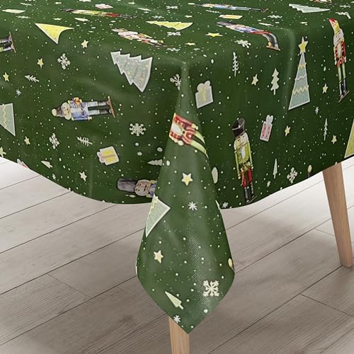 KEVKUS Wachstuch Tischdecke P1201-3 grün Weihnachten Nussknacker Erzgebirge wählbar in eckig, rund und oval - Größe eckig 50x140cm Schnittkante KEVKUS Wachstuch Tischdecke P1201-3 grün Weihnachten Nussknacker Erzgebirge wählbar in eckig, rund und oval - Größe eckig 50x140cm Schnittkante von KEVKUS