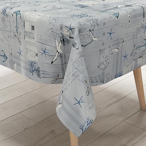 KEVKUS Wachstuch Tischdecke PC138-1 Leuchtturm Möwe Anker Boot wählbar in eckig, rund und oval - Größe oval 140x220cm Schnittkante KEVKUS Wachstuch Tischdecke PC138-1 Leuchtturm Möwe Anker Boot wählbar in eckig, rund und oval - Größe oval 140x220cm Schnittkante von KEVKUS