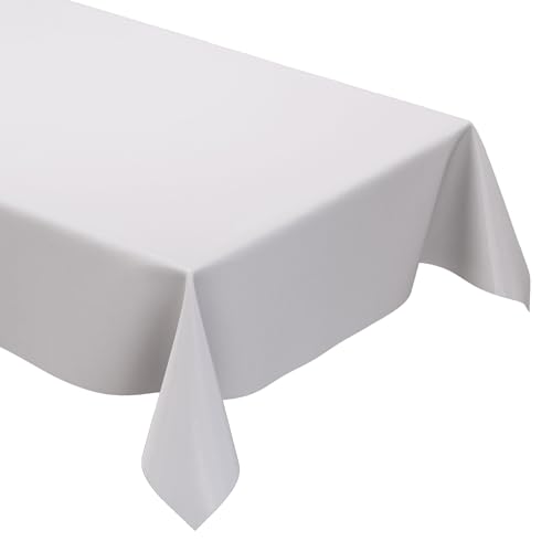 KEVKUS Wachstuch Tischdecke Uni 0 Weiß einfarbig wählbar in eckig, rund und oval - Größe rund 120cm Schnittkante von KEVKUS