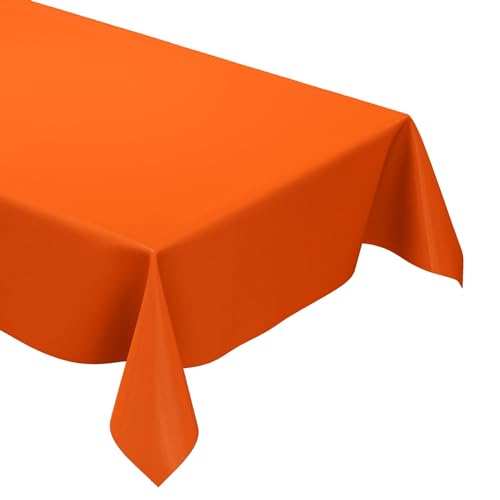 KEVKUS Wachstuch Tischdecke unifarben 021 orange einfarbig wählbar in eckig, rund und oval - Größe eckig 120x150cm mit Paspelband von KEVKUS