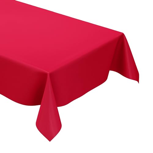 KEVKUS Wachstuch Tischdecke unifarben 186 rot einfarbig wählbar in eckig, rund und oval - Größe eckig 100x140cm mit Paspelband von KEVKUS