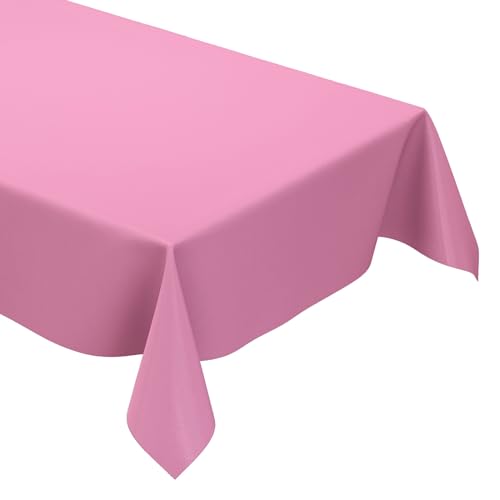 KEVKUS Wachstuch Tischdecke unifarben 210 rosa einfarbig wählbar in eckig, rund und oval - Größe eckig 100x140cm Schnittkante von KEVKUS
