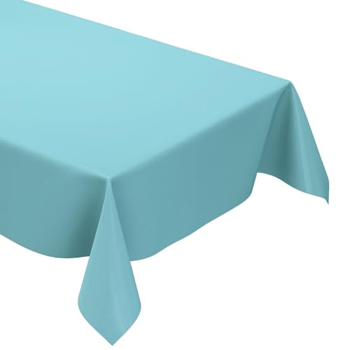 KEVKUS Wachstuch Tischdecke unifarben 291 hellblau einfarbig wählbar in eckig, rund und oval - Größe rund 120cm Schnittkante von KEVKUS