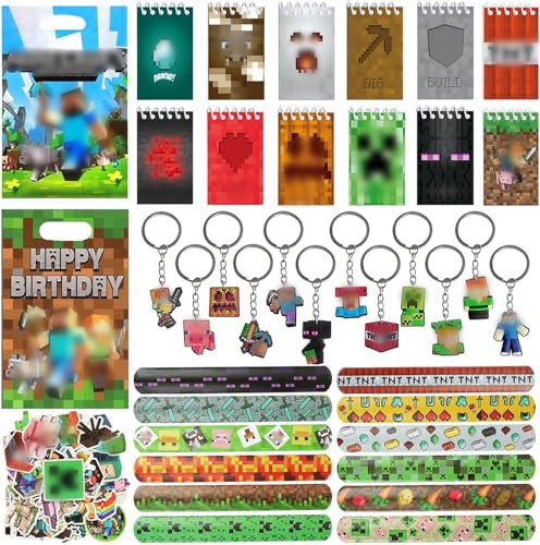 KEVRDRT 106 PCS Videospiel Party Mitgebsel, Miner Kindergeburtstag Gastgeschenke, Gamer Theme Party Zubehör, Miner Gamer Gastgeschenke Mitgebsel Set, Pixel Party Mitgebsel Kinder von KEVRDRT