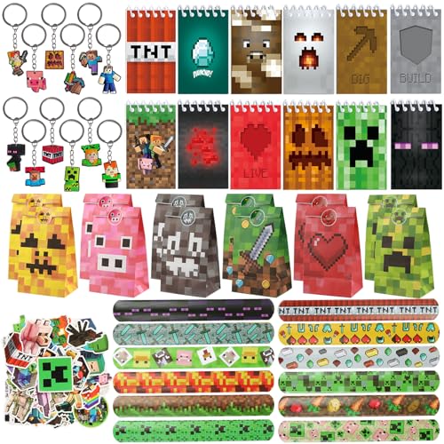 KEVRDRT 98 PCS Miner Videospiel Party Mitgebsel, Miner Kindergeburtstag Gastgeschenke, Pixel Party Mitgebsel Kinder mit Armbänder Schlüsselanhänger Geschenktüten Aufkleber, Gamer Theme Party Zubehör KEVRDRT 98 PCS Miner Videospiel Party Mitgebsel, Miner Kindergeburtstag Gastgeschenke, Pixel Party Mitgebsel Kinder mit Armbänder Schlüsselanhänger Geschenktüten Aufkleber, Gamer Theme Party Zubehör von KEVRDRT