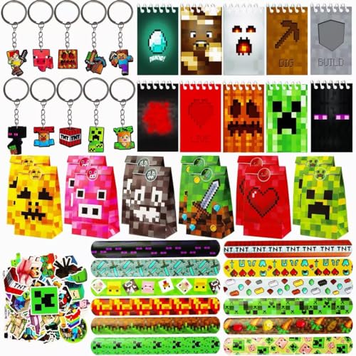KEVRDRT Miner Videospiel Party Mitgebsel, Videospiel Spiel Party Mitgebsel mit Videospiel Geschenktüten Notizbuch Schlüsselanhänger Armband Aufkleber für Kindergeburtstag Mitgebsel Deko KEVRDRT Miner Videospiel Party Mitgebsel, Videospiel Spiel Party Mitgebsel mit Videospiel Geschenktüten Notizbuch Schlüsselanhänger Armband Aufkleber für Kindergeburtstag Mitgebsel Deko von KEVRDRT