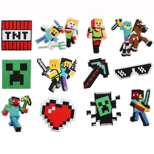 Miner Videospiel-Aufnäher zum Aufbügeln, Videospiel Spiel Flicken zum Aufbügeln, Patches zum Aufbügeln, Jeansflicken Draufbügeln, Bügelbilder für Textilien Kinder, Aufnäher für Kleidung (12 Stück) Miner Videospiel-Aufnäher zum Aufbügeln, Videospiel Spiel Flicken zum Aufbügeln, Patches zum Aufbügeln, Jeansflicken Draufbügeln, Bügelbilder für Textilien Kinder, Aufnäher für Kleidung (12 Stück) von KEVRDRT