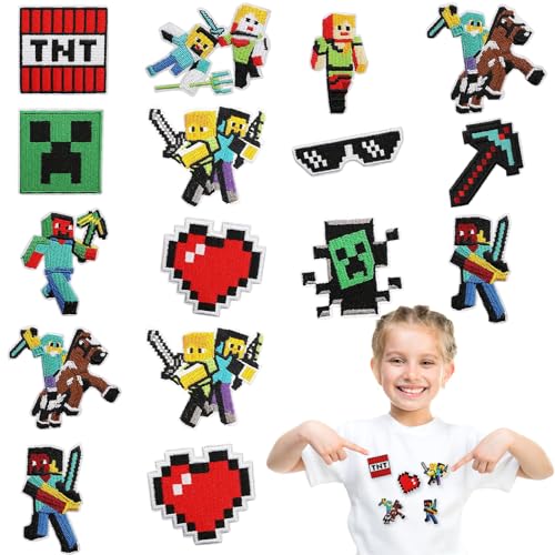 Miner Videospiel-Aufnäher zum Aufbügeln, Videospiel Spiel Flicken zum Aufbügeln, Patches zum Aufbügeln, Jeansflicken Draufbügeln, Bügelbilder für Textilien Kinder, Aufnäher für Kleidung (16 Stück) Miner Videospiel-Aufnäher zum Aufbügeln, Videospiel Spiel Flicken zum Aufbügeln, Patches zum Aufbügeln, Jeansflicken Draufbügeln, Bügelbilder für Textilien Kinder, Aufnäher für Kleidung (16 Stück) von KEVRDRT