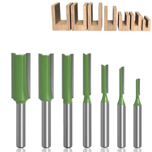 KEWAYO 7 Teiliges Set Fräser für Oberfräse, Legierung Nutfräser 6mm Schaft, für Holzzuschnitt, DIY Holzbearbeitung(3mm-12mm) von KEWAYO