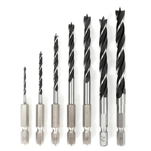 KEWAYO CV Holzbohrer-Set - Holz-Spiralbohrer für Hartholz und Weichholz, 8-teilig, Ø 3-10 mm von KEWAYO