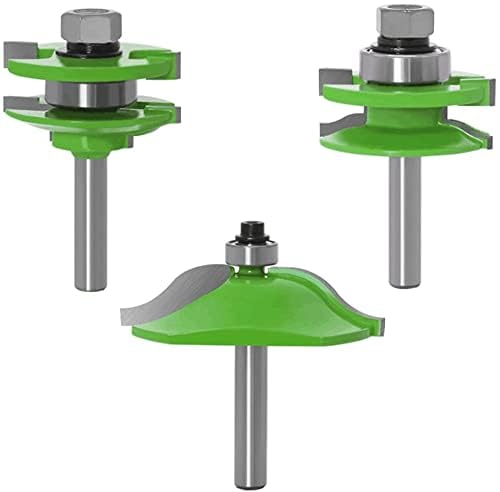 KEWAYO 3-teiliges 8mm-Schaft-Oberfräsen-Set, erhöhte Paneel, Schranktür-Fräser, Hartmetall-Frässtifte für Holzbearbeitung, Holzbearbeitungswerkzeuge, Frästentür und Fenster-Bits KEWAYO 3-teiliges 8mm-Schaft-Oberfräsen-Set, erhöhte Paneel, Schranktür-Fräser, Hartmetall-Frässtifte für Holzbearbeitung, Holzbearbeitungswerkzeuge, Frästentür und Fenster-Bits von KEWAYO
