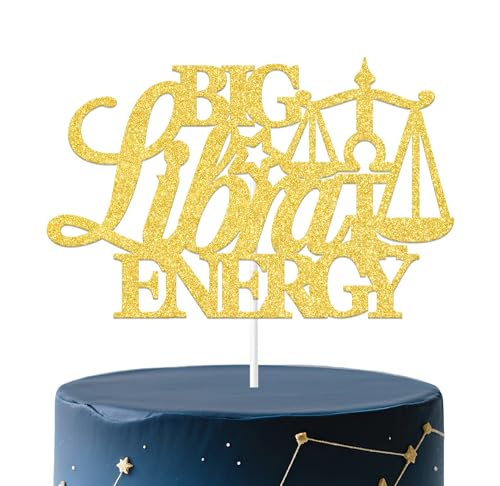 KEWUFD Big Libra Energy Cake Topper It's A Libra Thing 12 Sternzeichen Sternbilder Geburtstag Party Dekorationen Supplies Gold Glitzer KEWUFD Big Libra Energy Cake Topper It's A Libra Thing 12 Sternzeichen Sternbilder Geburtstag Party Dekorationen Supplies Gold Glitzer von KEWUFD