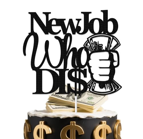 KEWUFD Tortenaufsatz "New Job Who Dis", "The Beginning of a New Chapter", Dekoration für Abschiedspartys, schwarzer Glitzer KEWUFD Tortenaufsatz "New Job Who Dis", "The Beginning of a New Chapter", Dekoration für Abschiedspartys, schwarzer Glitzer von KEWUFD