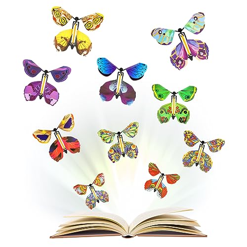 KEWUZY Fliegende Schmetterlinge Magische, 10PCS Flying Butterfly Toy 10 Stile Farbe mit Gummiband, Kinderspielzeug Schmetterling Karte für Hochzeit Valentinstag Weihnachten Deko KEWUZY Fliegende Schmetterlinge Magische, 10PCS Flying Butterfly Toy 10 Stile Farbe mit Gummiband, Kinderspielzeug Schmetterling Karte für Hochzeit Valentinstag Weihnachten Deko von KEWUZY