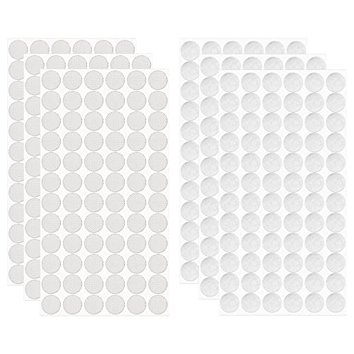 Klettpunkte Selbstklebend 15mm, Klett Klebepunkte 1008 Stück, Klebe Punkte, Klettverschluss Klebend für Papier Kunststoff Glas Leder Metall Weiß von KEWUZY