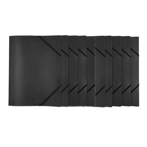 KEXIAO 10 Stück A 4 Aktenordner Postmappe Dokumentenmappe mit Gummiband Eckordner Portfolios Ordner Bürobedarf von KEXIAO
