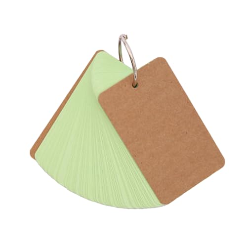 KEXIAO 50 Blatt unlinierte Notizkarten mit Ringen, unliniert, Lernkarte, Vokabelkarten, Wortkarten, 8,9 x 5,1 cm, für Studium von KEXIAO