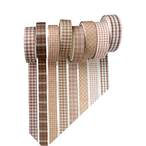 KEXIAO 8 Rollen Vintage Scrapbooking Tape Ästhetisches Dekoratives Klebeband für Scrapbooking Fotoalbum Journal Notebook Bilderrahmen von KEXIAO