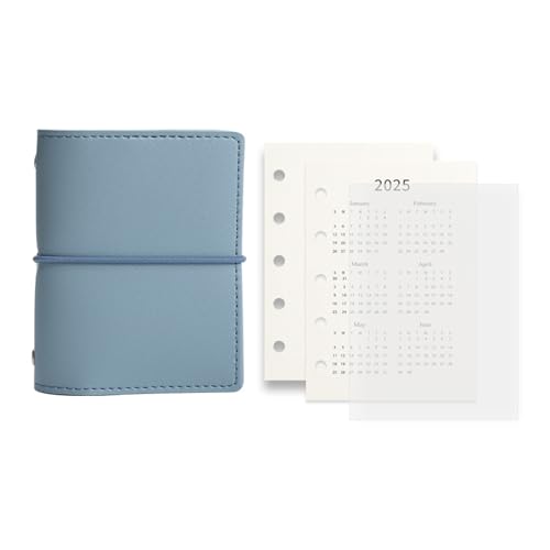 KEXIAO Nachfüllbares Leder-Notizbuch mit 5 Ringen und Nachfüllpapier, 5 Löcher, Ordner, Planer, 12,3 x 9,8 cm, Leder-Bindereinband KEXIAO Nachfüllbares Leder-Notizbuch mit 5 Ringen und Nachfüllpapier, 5 Löcher, Ordner, Planer, 12,3 x 9,8 cm, Leder-Bindereinband von KEXIAO