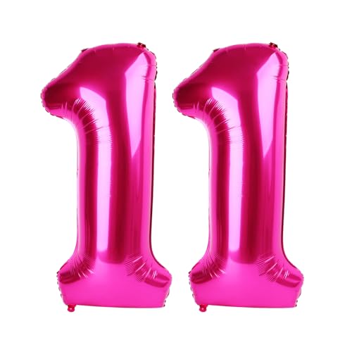 11 Ballon - Hot Pink Geburtstag Zahlenballons, 40 Zoll große Folienballons für Männer Frauen Jungen Mädchen Hot Pink Themed Geburtstagsdekorationen 11 Ballon - Hot Pink Geburtstag Zahlenballons, 40 Zoll große Folienballons für Männer Frauen Jungen Mädchen Hot Pink Themed Geburtstagsdekorationen von KEXINGTUO
