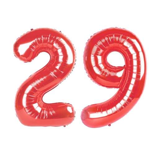 29 Luftballon - Rot Geburtstag Zahlenballons, 40 Zoll Große Folienballons für Männer Frauen Jungen Mädchen Rot Themed Geburtstagsdekorationen 29 Luftballon - Rot Geburtstag Zahlenballons, 40 Zoll Große Folienballons für Männer Frauen Jungen Mädchen Rot Themed Geburtstagsdekorationen von KEXINGTUO