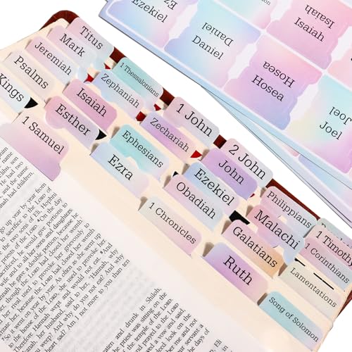 Bunte Regenbogen-Bibelreiter für Kinder – mehrfarbige Papierregister für Jugendliche und Erwachsene, passend für die meisten Bibelversionen (90 Etiketten) von KEXINGTUO