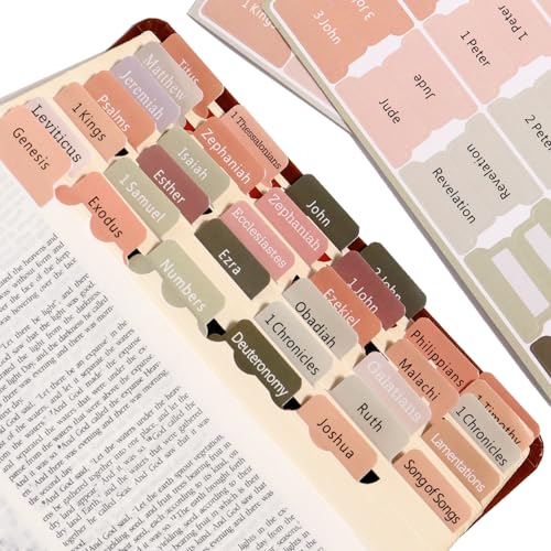 Neutrale Bibelregister – Unisex-Bibelindex-Tags für Frauen/Männer, perfektes christliches Geschenk für Bibelstudium (73 Bibelreiter Altes und Neues Testament und 17 leere benutzerdefinierte Tabs) von KEXINGTUO